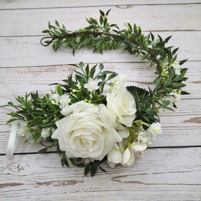 Couronne de fleurs harmonie blanche