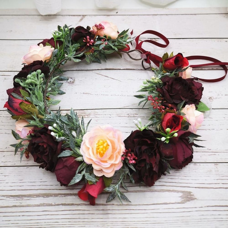 Couronne de fleurs automnales