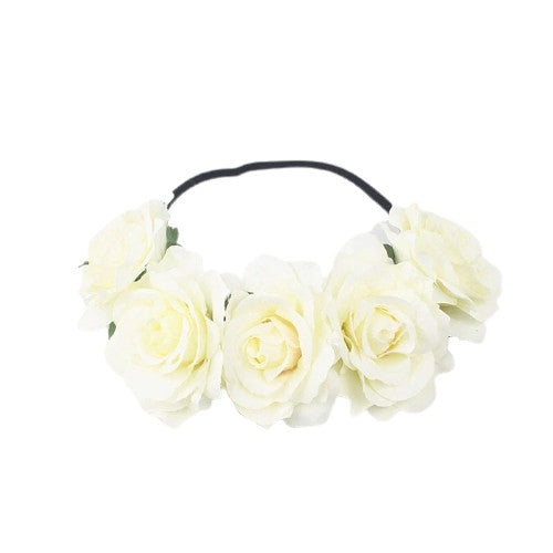 Maxi couronne de roses couleur crème