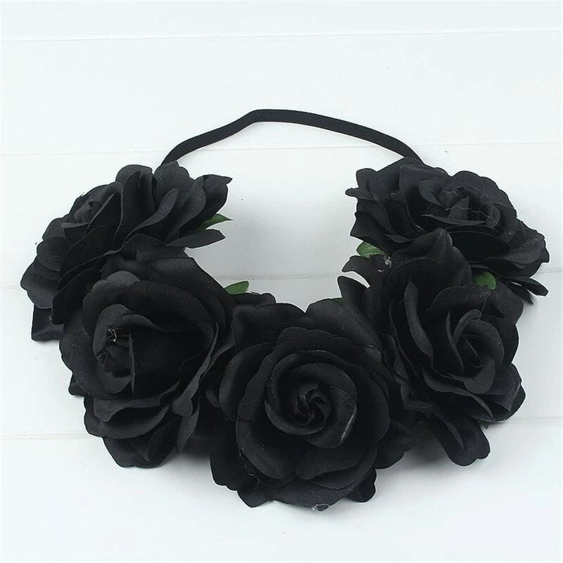 couronne de fleurs noires