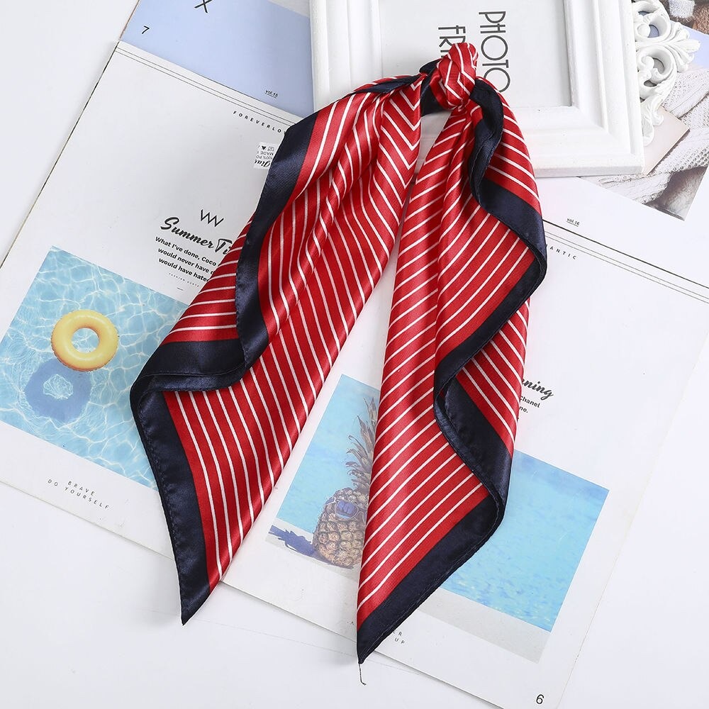 foulard  cheveux soie rouge