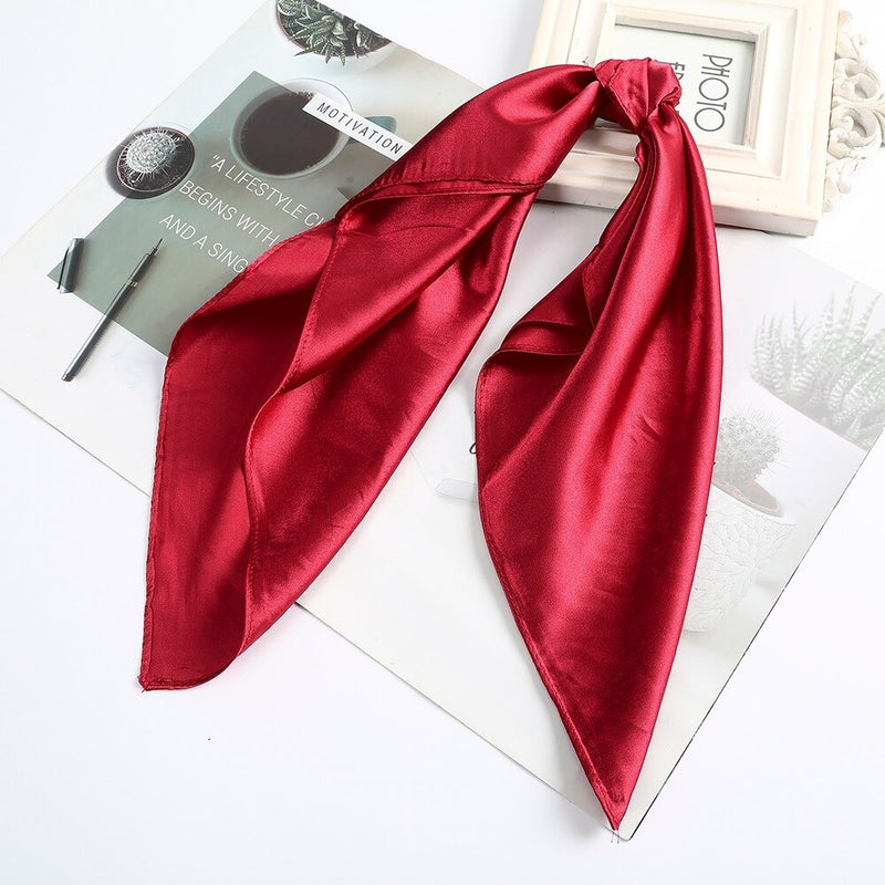 foulard cheveux satin rouge