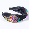 headband fleuri noir