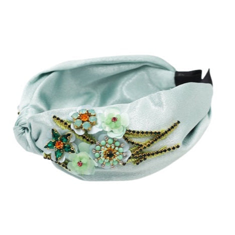 headband jardin bleu cheveux