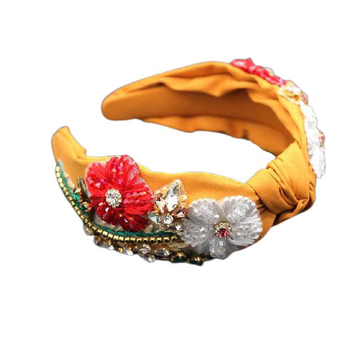 Headband maxi fleurs jaune