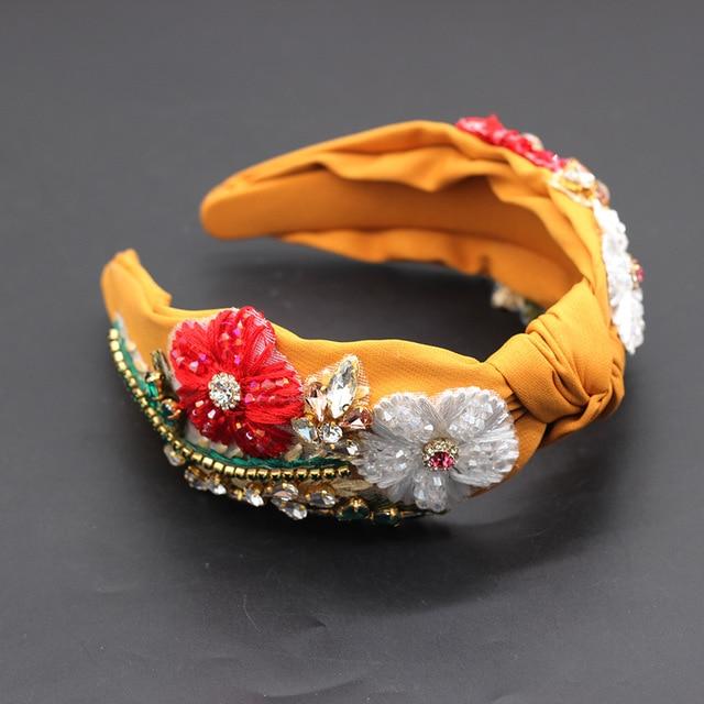 hedband moutarde strass