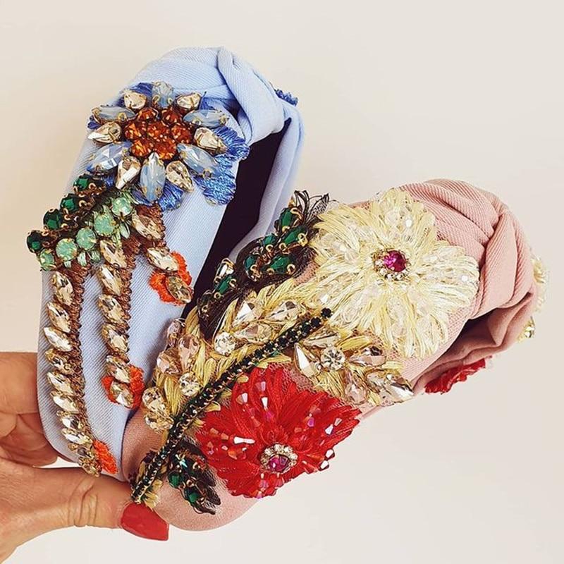 Headband maxi fleurs rose