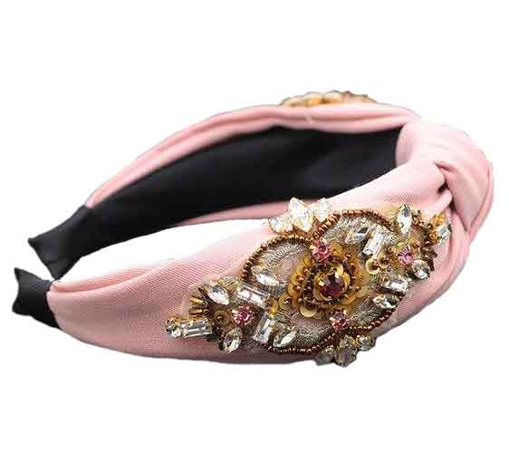 headband rose poudre princesse