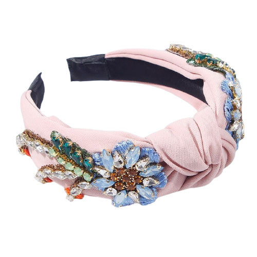 headband rose strass cheveux