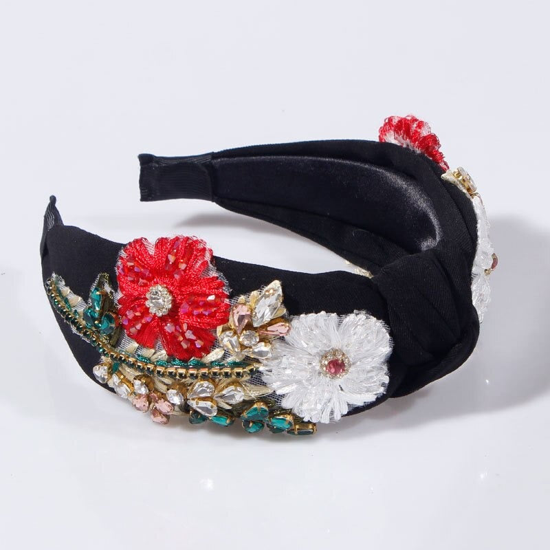 headband strass fleurs luxe