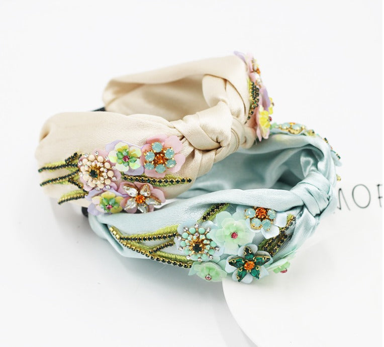 headband strass fleurs