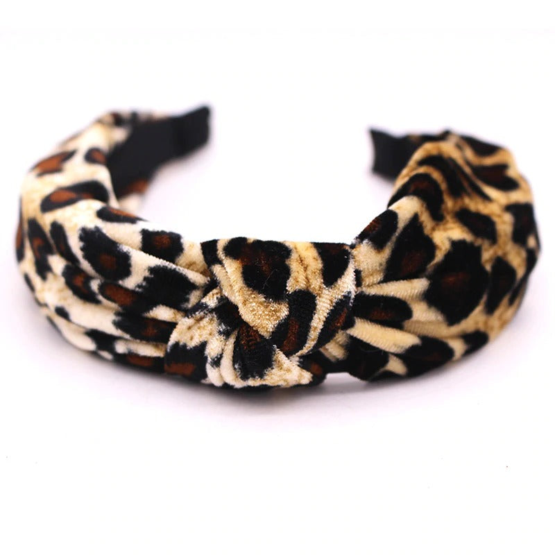 bandeau leopard en velours 