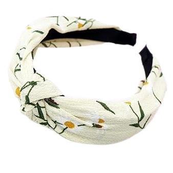 Serre-tête tissu floral jaune