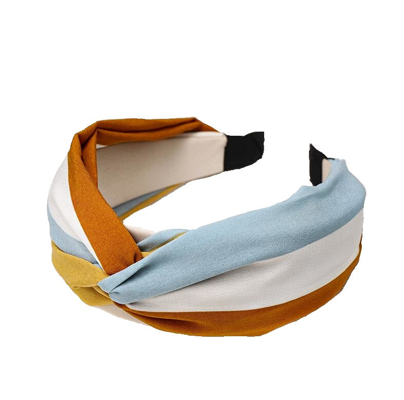 Serre tête Turban Tricolore : Bleu, blanc et orange
