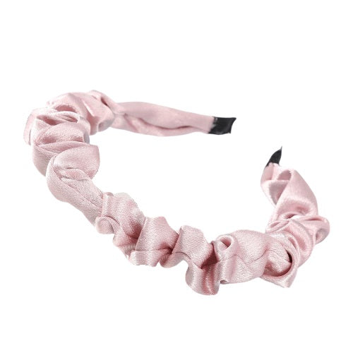 Serre-tête Fleurs Froufrou Satin Violet - Accessoire Cheveux - Neuf