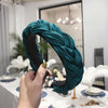 Serre tête tissu plissé bleu turquoise