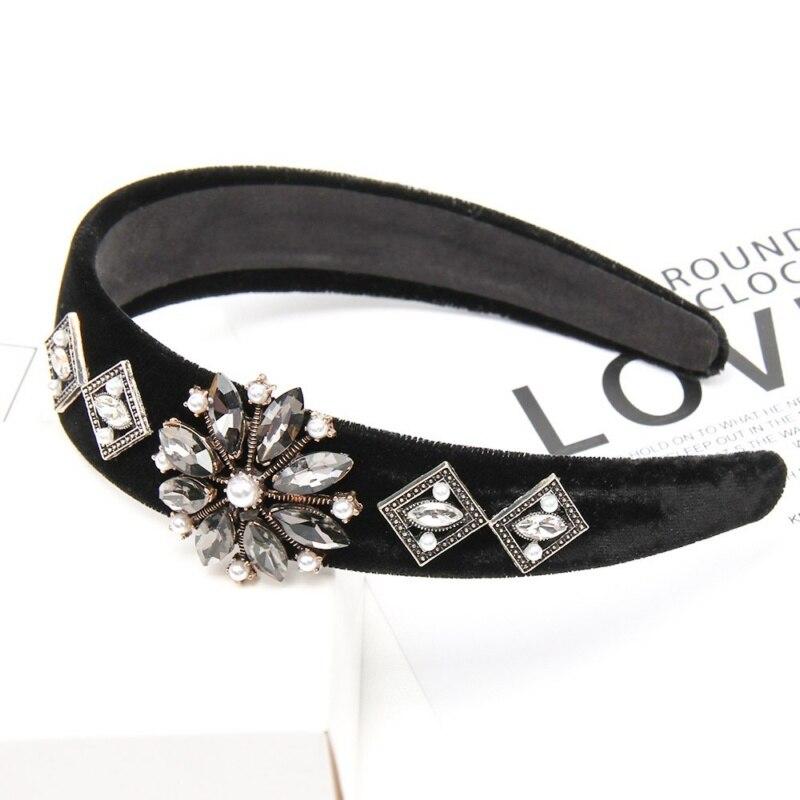 Serre tête Bijou Noir avec cristaux - Charlotte